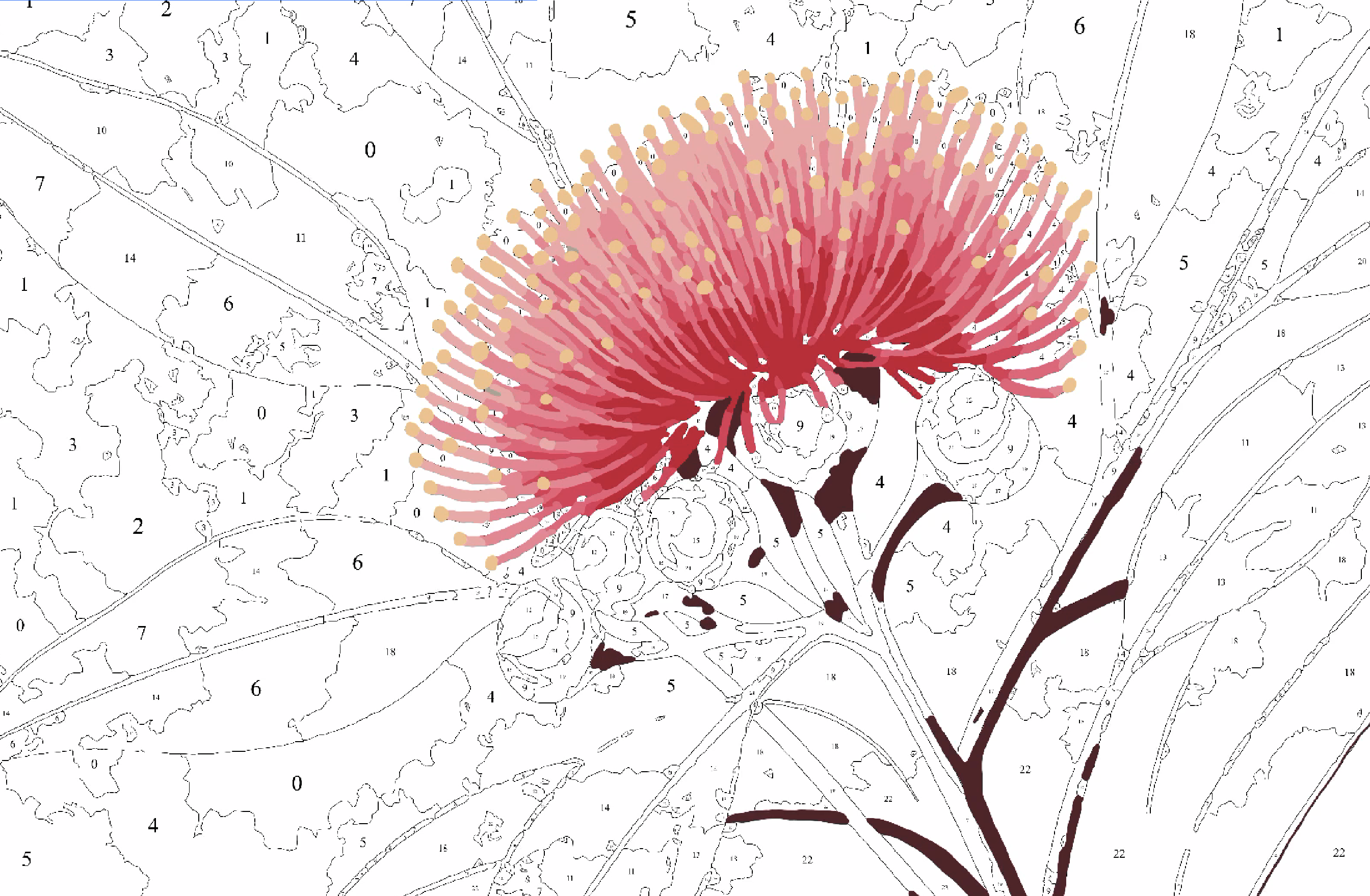 Painting Pōhutukawa Flowers with Updated Colour Palette